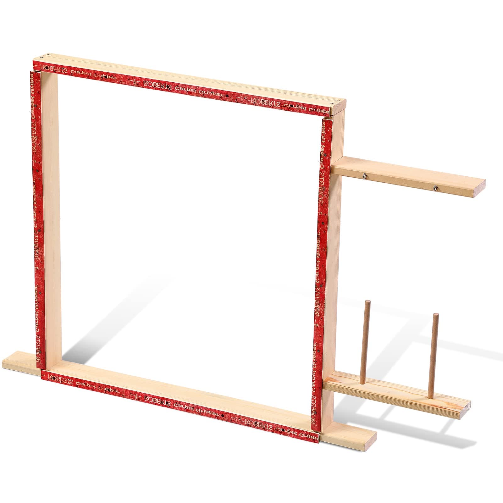 Tufting Frame Wooden Rug Making Frame Kit Suitable for Electric Carpet Gun Tabletop Display DIY Crafts Table Stand Tapestry Making Tool(19.7 x 19.7 Inch)