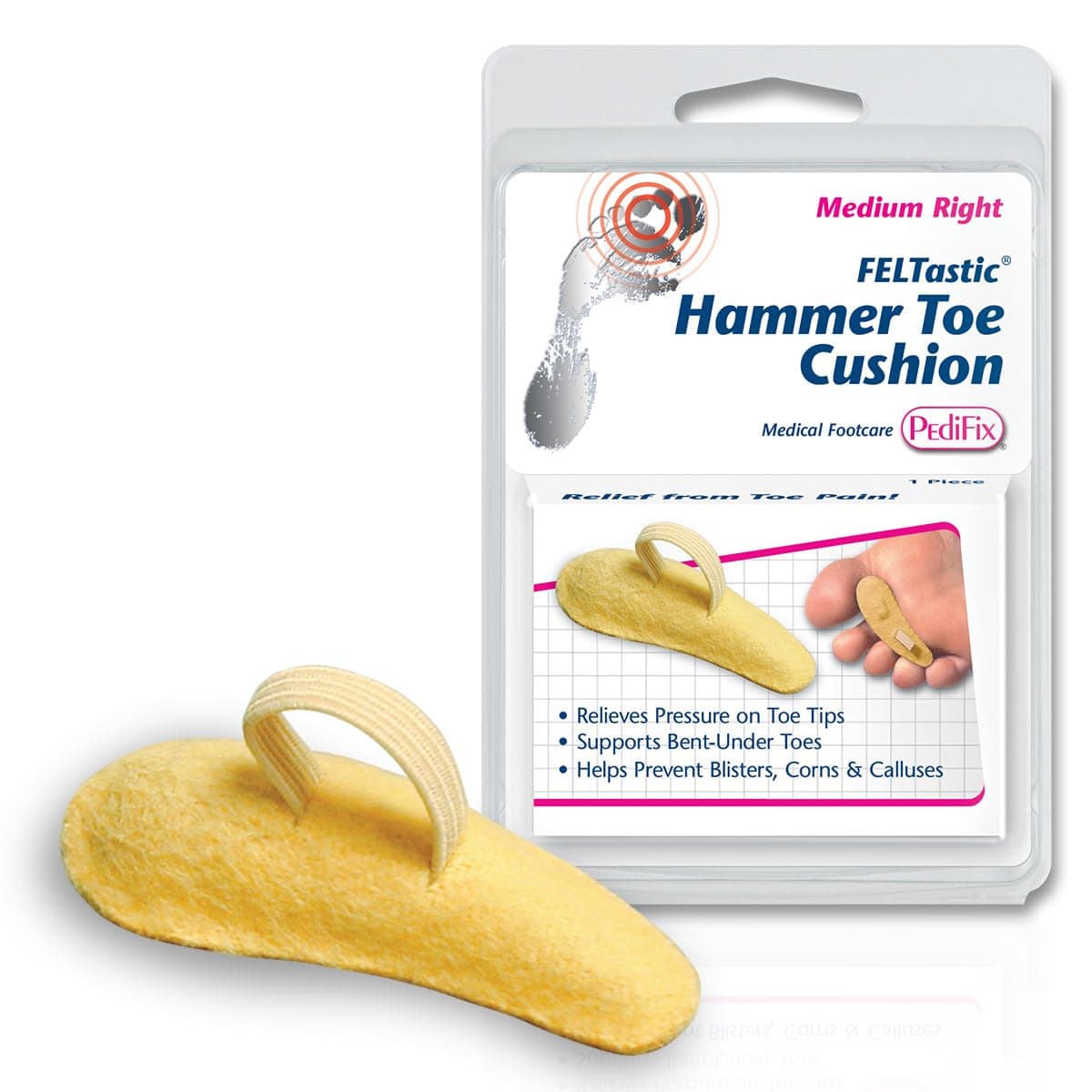 Felt Hammer Toe Crest Cushion, Medium 8+, Right