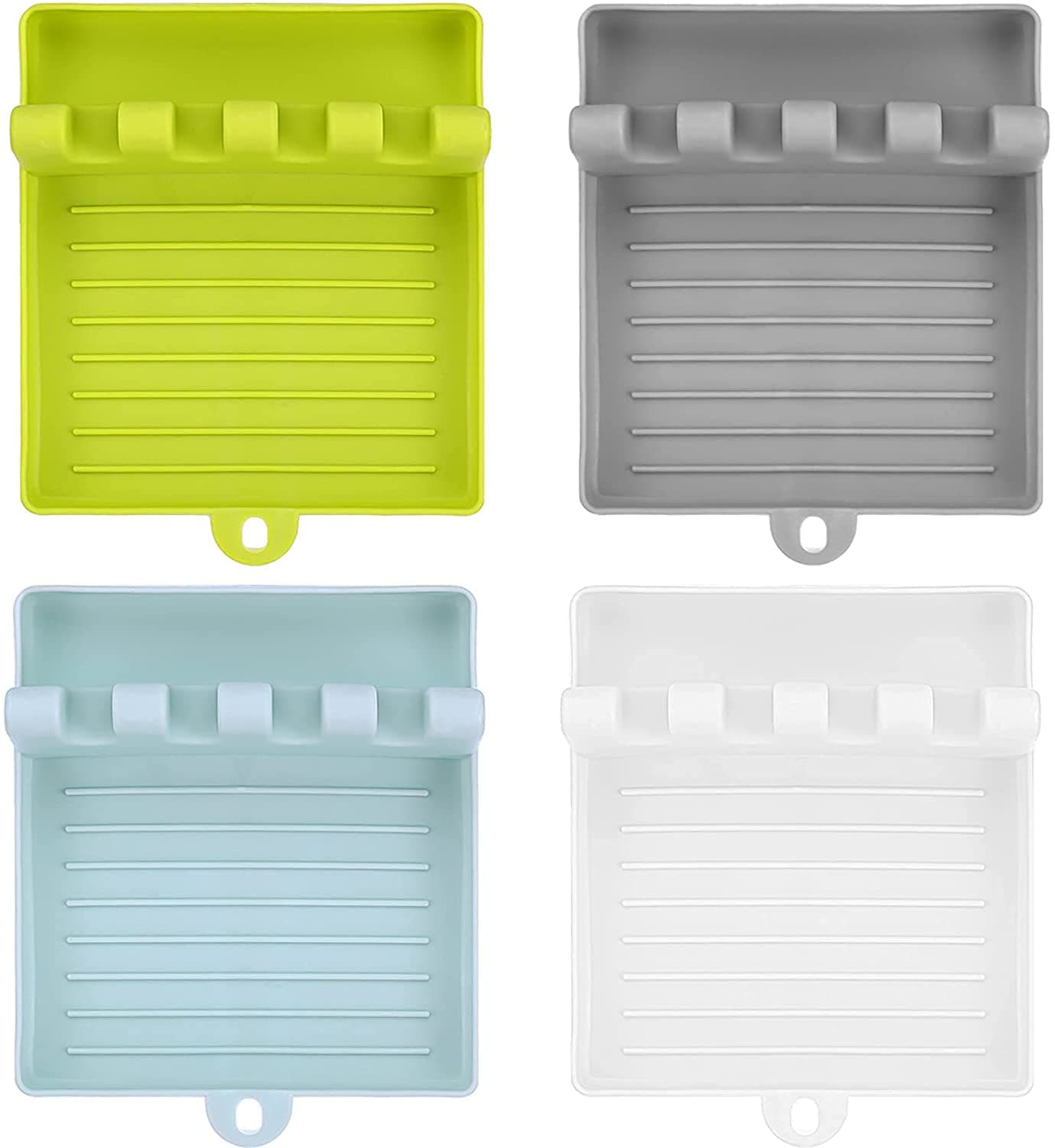 Chibro Utensil Rest with Drip Pad for Multiple Utensils Rest Spoon Rest, Kitchen Utensil Set, Model : -78, Multi Colour