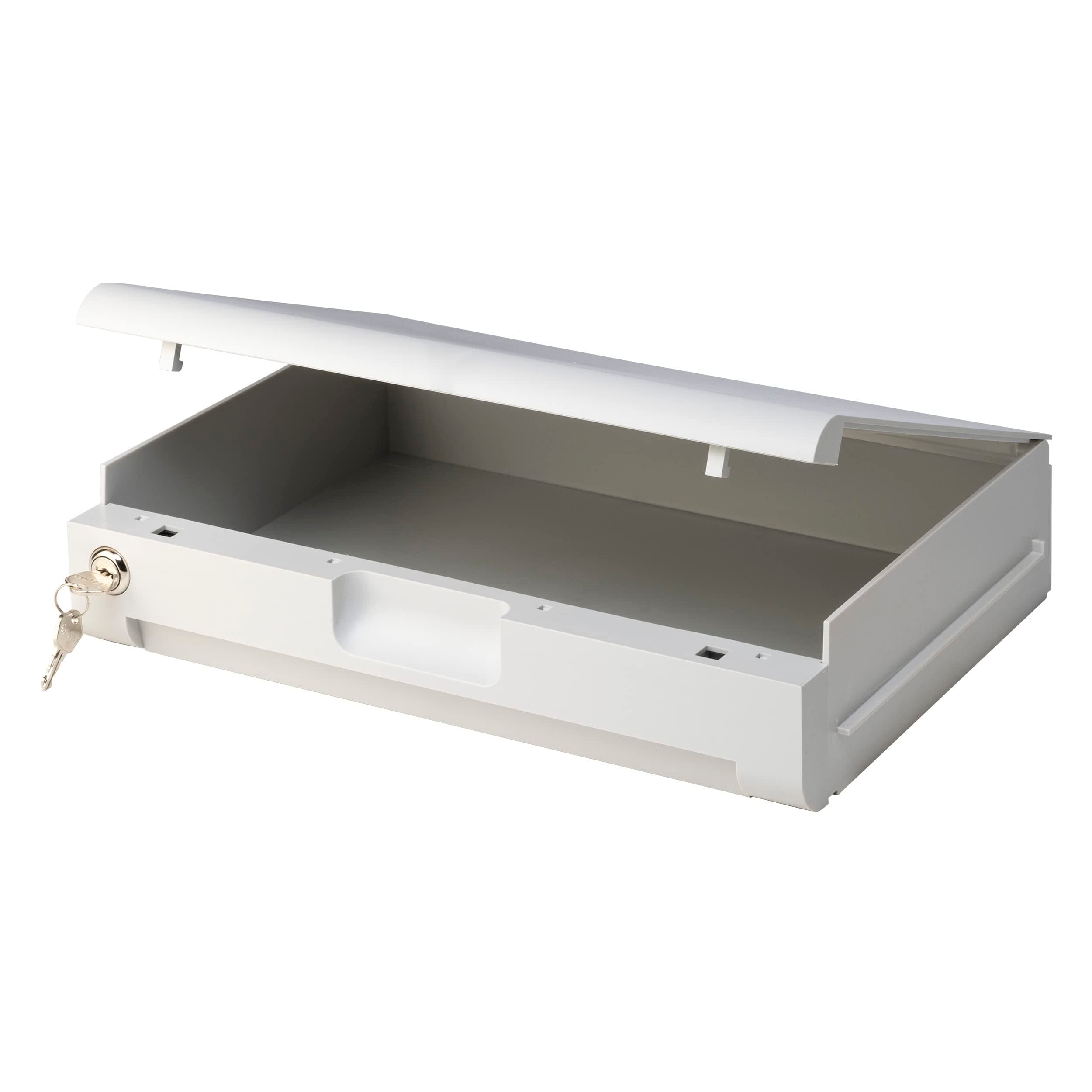 Plastic White Locking Drawer for SFW205 Fireproof and Waterproof Safes, Multi-Positional Shelf Accessory for Floor Safes, 915