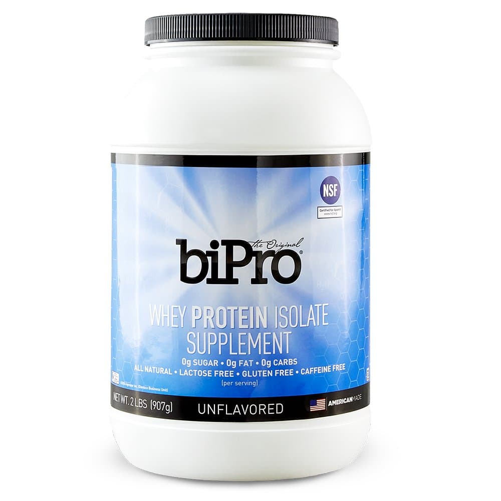 BiPro 100% Whey Protein Isolate, 2lb, Unflavored, All Natural, Sugar-Free, Lactose-Free, Gluten-Free, 80 Calories