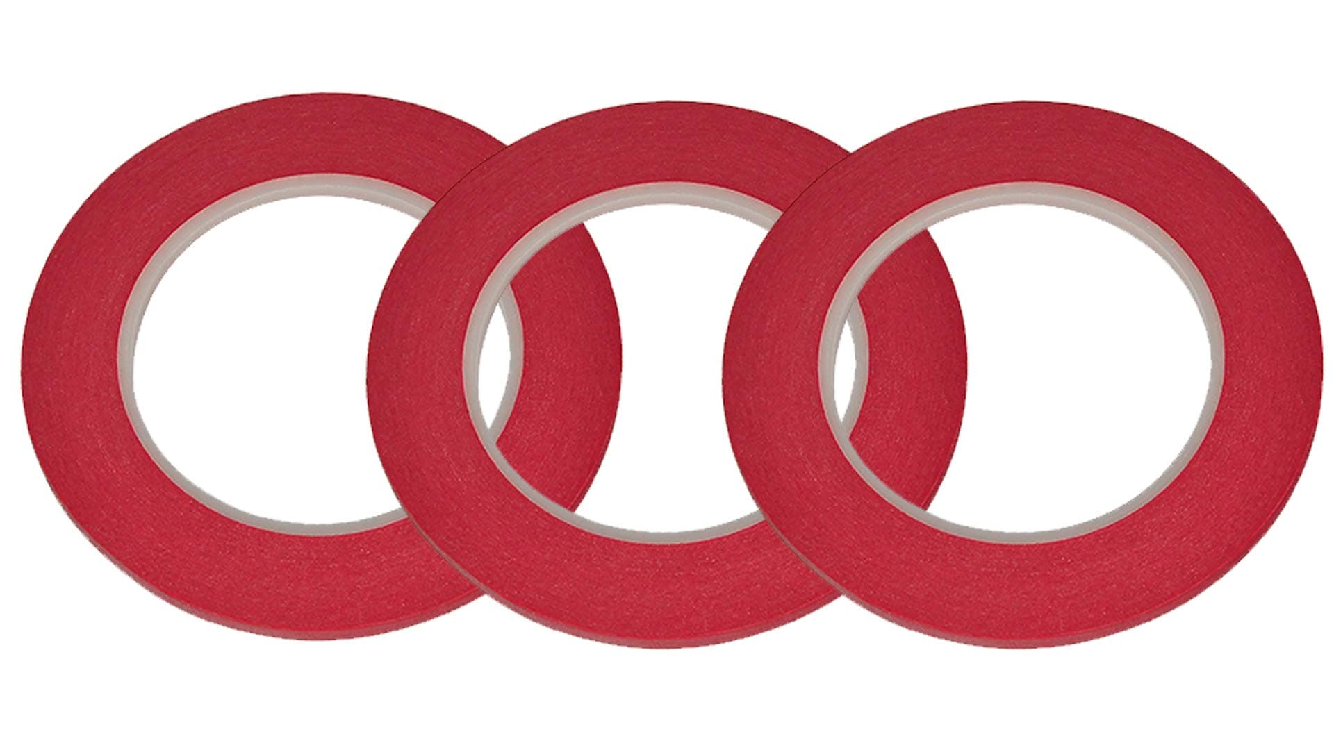 Red Draping Tape for Dress Forms – 3 Rolls | High-Visibility Adhesive Tape for Fashion Design, Seam Marking & Pattern Draping