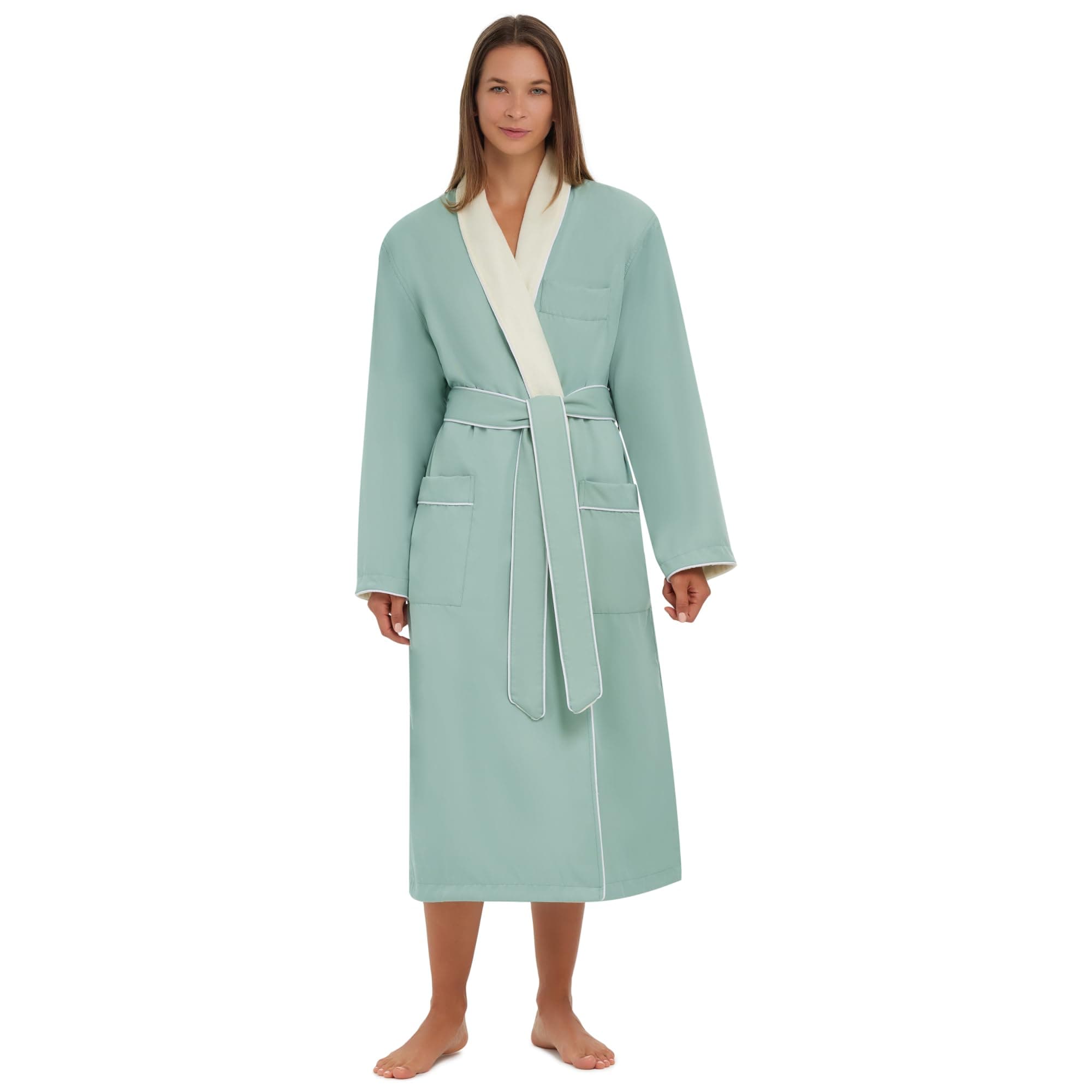 Terry Lined Microfiber Hotel Robe - Luxury Spa Bathrobe by Monarch/Cypress