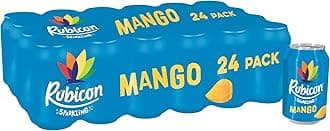 Rubicon 24 Pack Sparkling Mango Flavoured Fizzy Drink with Real Fruit Juice, Handpicked Fruits for a Temptingly Intense Taste "Made of Different Stuff" - 24 x 330ml Cans