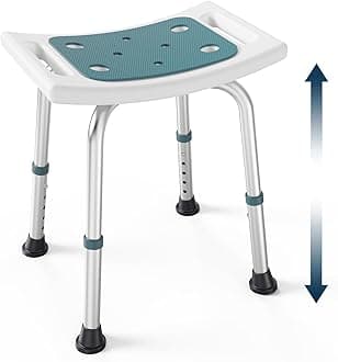 Shower Chair for Inside Shower (350 lb) - Adjustable Height Shower Stool - Shower Seats for Adults, Bath Stools for Shower to Sit, Shower Chair, Shower Stools for Adults Sitting - Teal