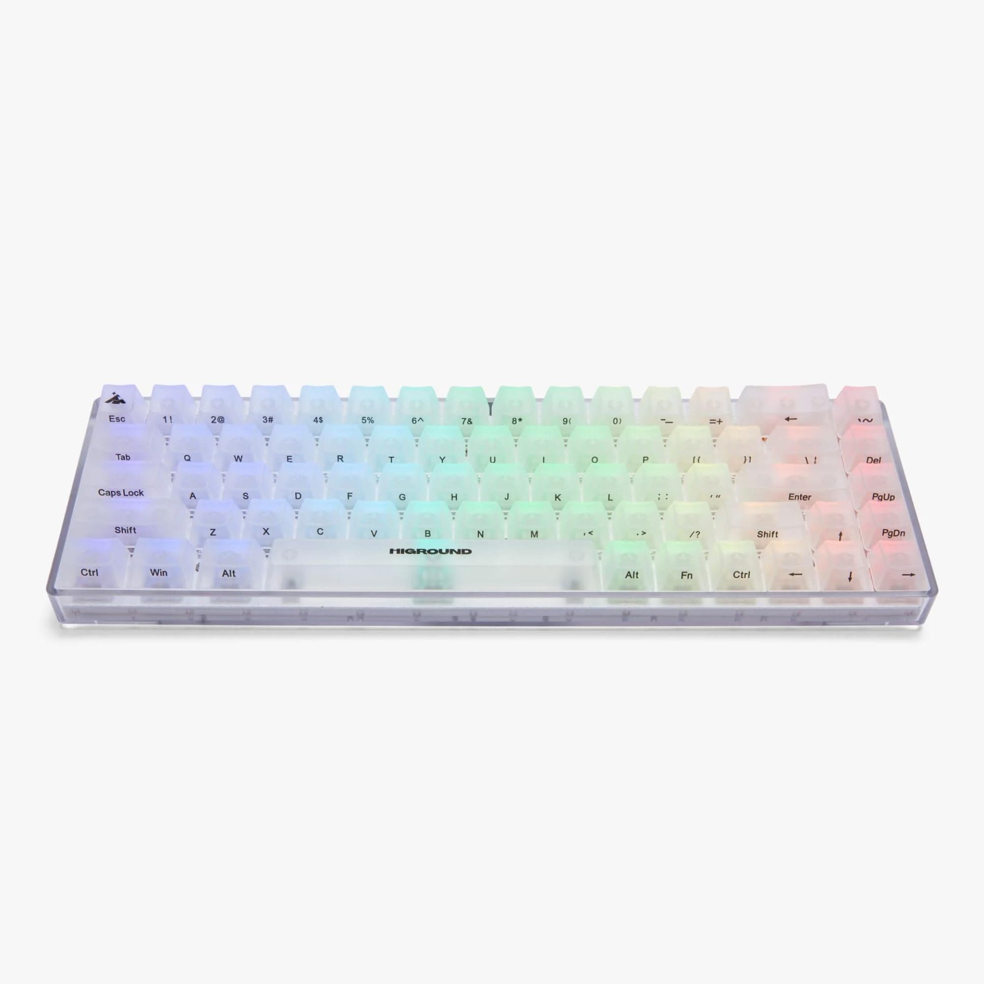 Crystal Opal Basecamp 65% Mechanical USB Wired Gaming Keyboard, Silent Glacier Switches, Programmable RGB, Transparent/Translucent, Hot-Swappable, Deep Thock Creamy Sounding PC Keyboard