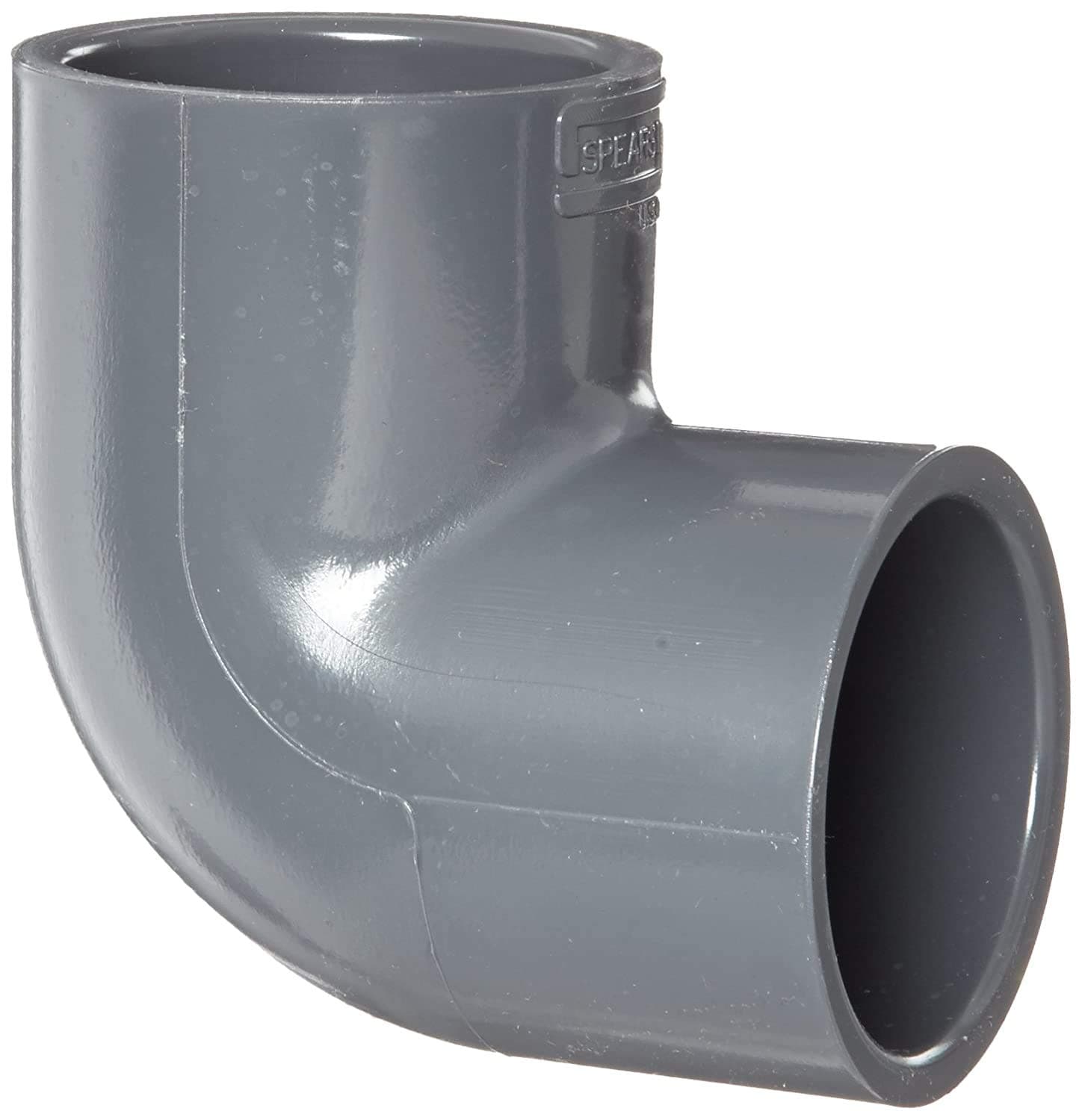 Spears 806 Series PVC Pipe Fitting, 90 Degree Elbow, Schedule 80, 1/2" Socket