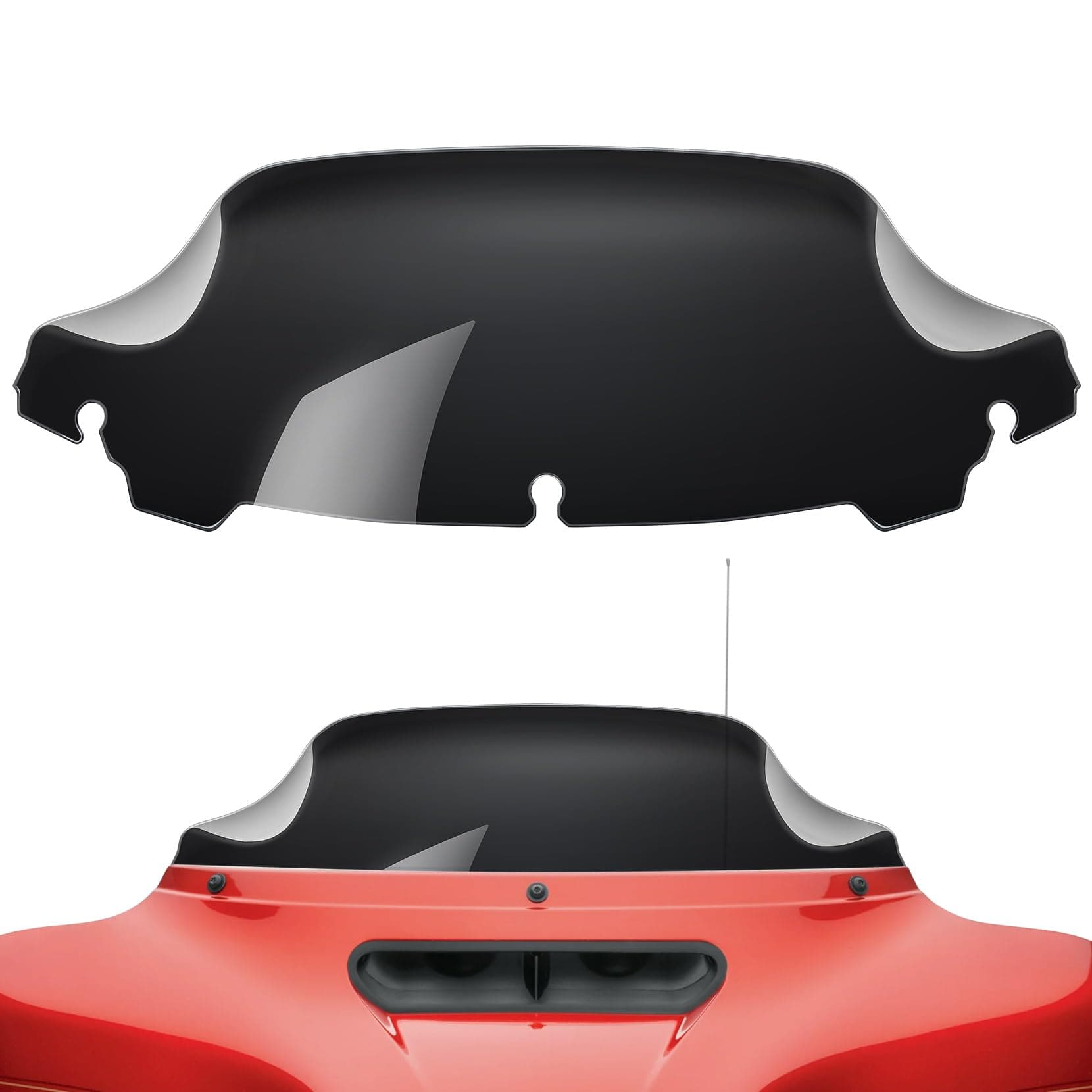 Black 7" Wave Windshield Windscreen Compatible for 2014-2023 Harley Davidson Touring Street Glide/Electra Glide/Ultra Limited/Tri Glide FLHT FLHX FLHXS FLHTK