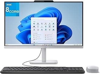 24 23.8" All-in-One Desktop Computer for Home Office, 32GB DDR4 RAM, 1TB PCIe SSD, Intel Processor 8-Core i3-N305, FHD AIO PC, WiFi 6, with Keyboard, BT 5.2, Windows 11 Home, Ebony Black