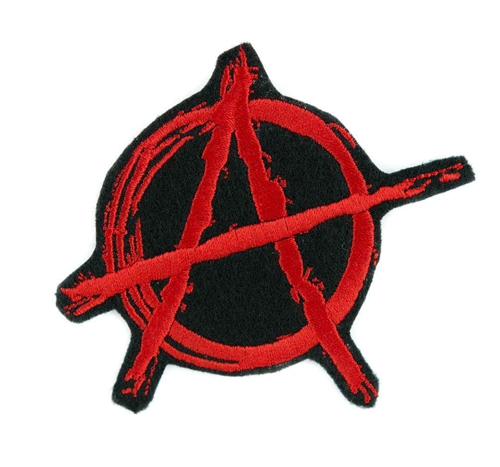 Red A Letter Punk Anarchy Iron On Embroidered Patch for Clothes