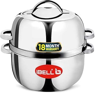 iBELL 1 kilogram Premium Stainless Steel Steam Pot, Thermal Rice Cooker, Induction Based Pot with Rubber Gasket