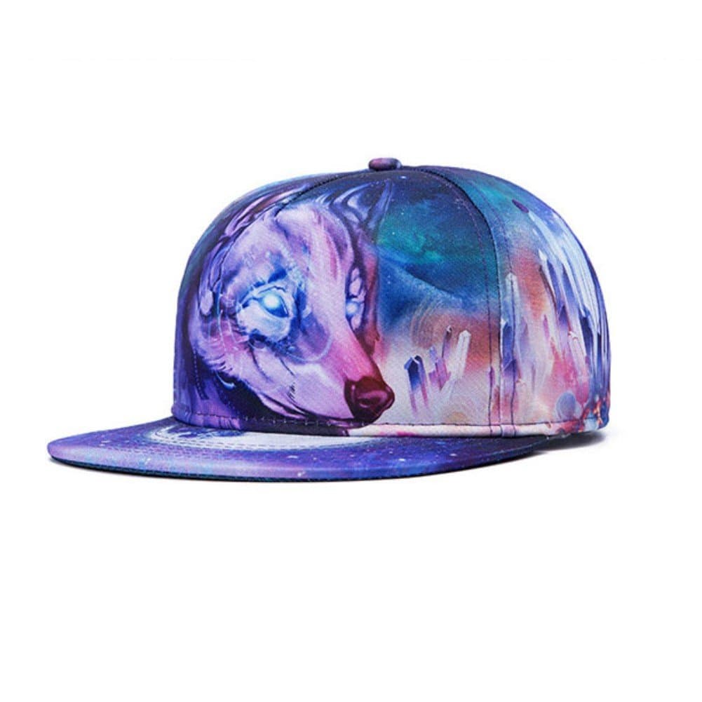 Pierre LaMarreDS Cool Mens Wolf 3D Print Hat Adjustable Snap Back Hip Hop Cap