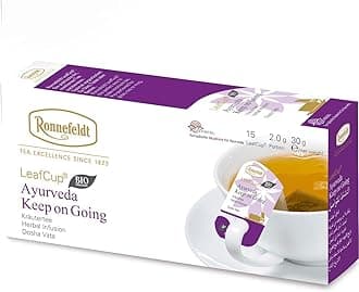 Ronnefeldt LeafCup Ayurveda Keep On Going Chai – Caffeine-Free Loose Leaf Herbal Tea with Rosemary, Sage & Cardamom – 15 Individually Wrapped Tea Bags