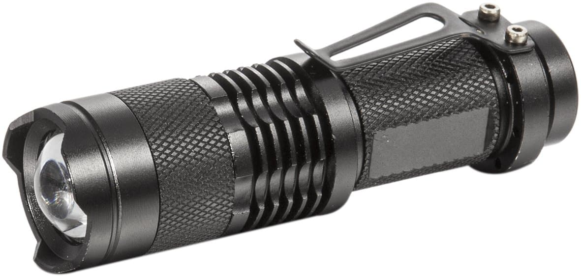 Lipirox (TM) LED Mini Flashlight, Zoomable, 3 Mode, Super Bright, 300 lumens.