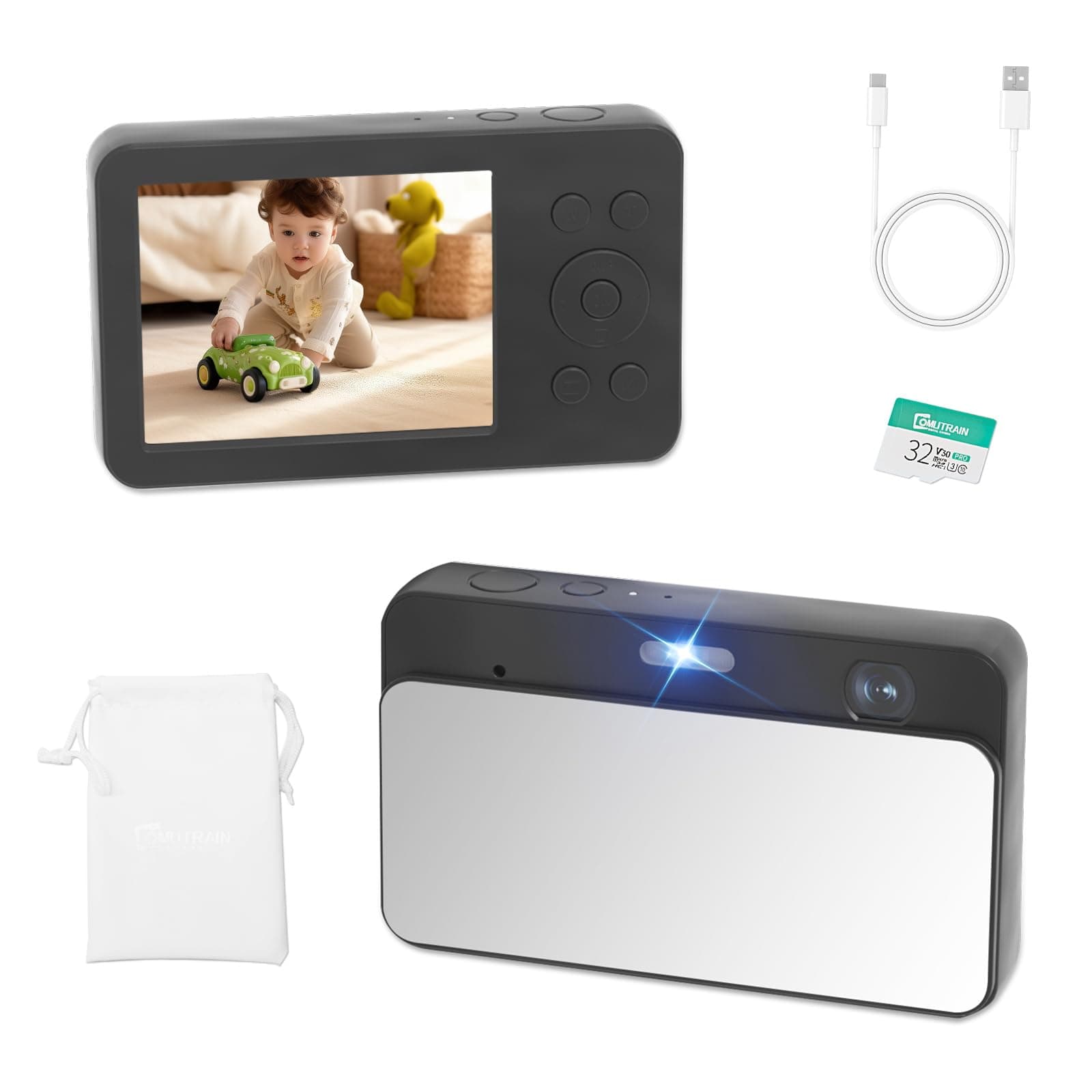 MUTRAIN Slide Open Digital Point and Shoot Pocket Camera with Mirror, Y2K 1080P Photography Practice, Blcak, X10, 32G…