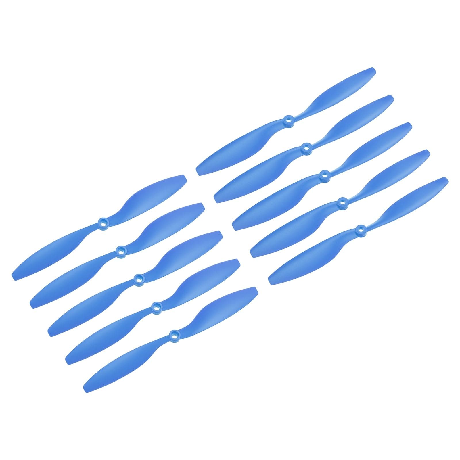 sourcing map 10Pcs 1045 RC Propellers Blade Prop 2 Vane 25.4cm Dia Plastic for RC Aircraft Quadcopter Prop Replacement, Blue with 6 Plastic Washers