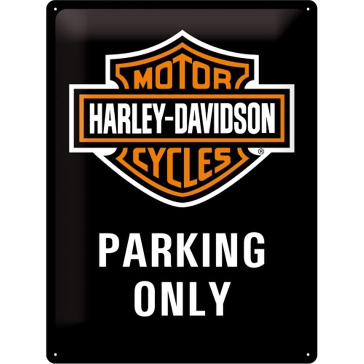 Harley-Davidson Parking Only - Gift idea for motorcycle fansRetro Tin SignMetal PlaqueVintage design for decoration30 x 40 cm