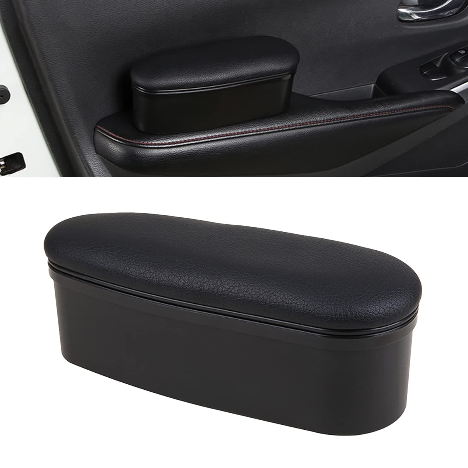 Fogfar Pack-1 Car Armrest Support, Adjustable Car Left Arm Elbow Support, Universal Car Armrest Pad Auto Door Storage Box, Extension Support Elbow Wrist Rest Pad, for All Car Models (Black)