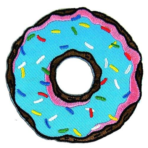 Blue Doughnut Donut Embroidered Iron on Patch #M