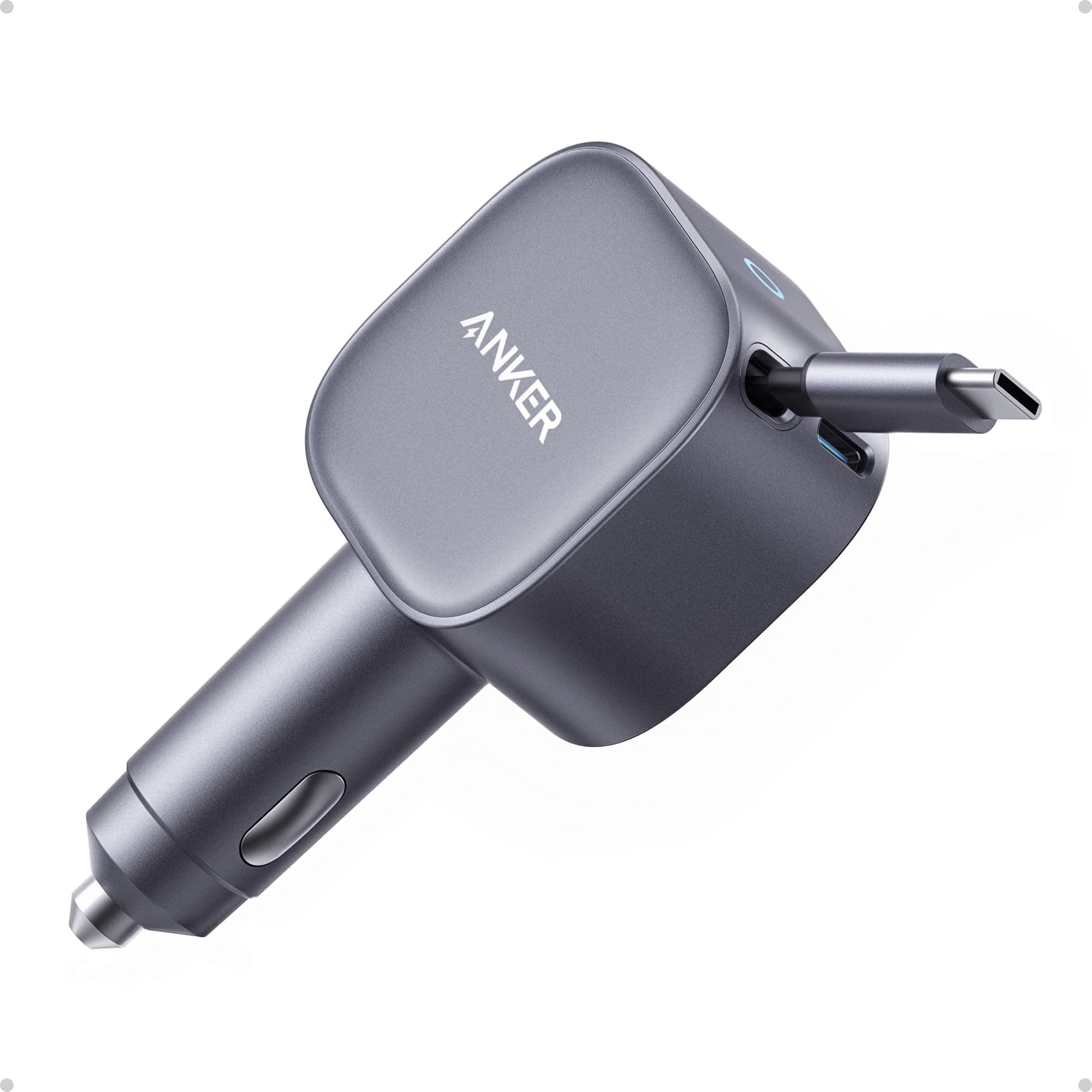 – Anker USB-C Car Charger, 75W Max Ultra-Compact Type-C Fast Car Charger with Built-In Retractable Cable Car Adapter for iPhone 17/16 Series, Samsung S24/S23, MacBookPro/Air, iPad, and More