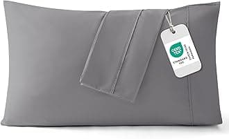 Bedsure King Size Pillow Cases Set of 2 - Silver Grey Brushed Microfiber Pillowcases 2 Pack, Super Soft Pillow Case Cover with Envelope Closure, Wrinkle, Fade and Stain Resistant, 20x36 Inches