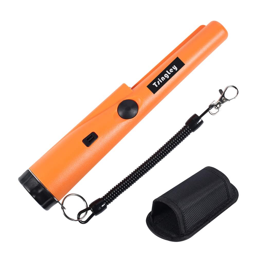 Metal Detector Water Resistant Pin Pointer with Holster Unearthing Tool Accessories Treasure Hunting with Buzzer Vibration (Orange)