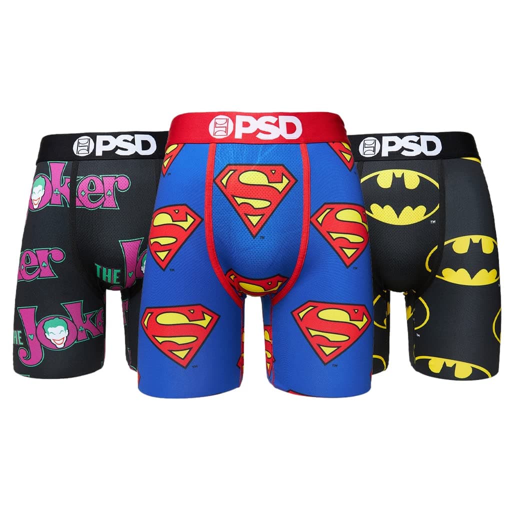 PSD Men's Dc H & V 3-Pack Boxer Briefs, Multi, M