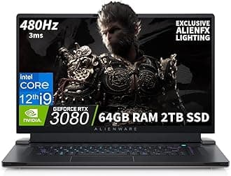 Alienware X17 R2 Gaming Laptop (17.3" 480Hz FHD, Intel 20-Core i9-12900H, 64GB DDR5 RAM, 2TB PCIe SSD, NVIDIA GeForce RTX 3080 16GB) Per-key RGB Backlit, Thunderbolt, Win 11 Home, Lunar Light