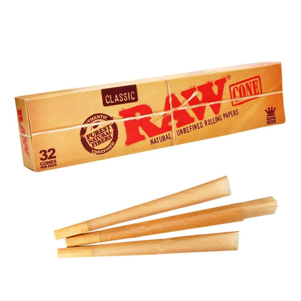 RAW 18615 Classic Pre-Rolled Cone King Size 32 Pieces 109 mm Basic 32 Paper