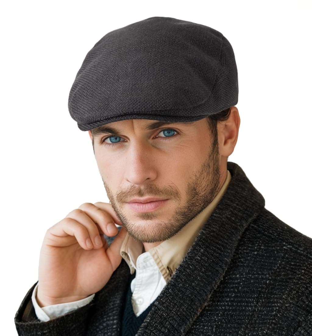 Classic Solid Flat Cap Newsboy Hats for Men Cabbie Driving Scally Adjustable