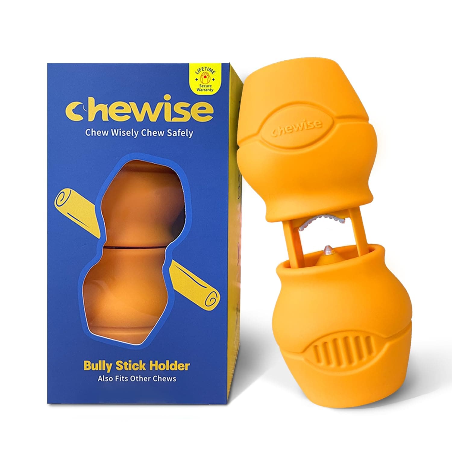 Chewise Bully Stick Holder, Ultimate Secure Heavy Duty, Improved Puppy Bully Sticks Holder, BPA-Free Safety Device Kit to Prevent Choking, Fits Various Bully Sticks and Dog Sizes