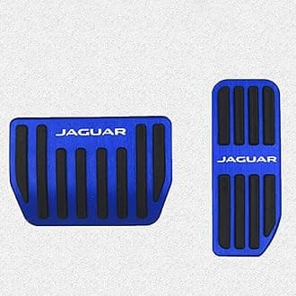 Aluminium alloy Gas Accelerator Pedal Covers,Anti-Slip No Drilling Brake Foot Pedal Pads Kit accessories 2 pieces/set(blue) for Jaguar F-PACE(2017- 2020) E-PACE(2018-2020) I-PACE(2019-2020) XE XF