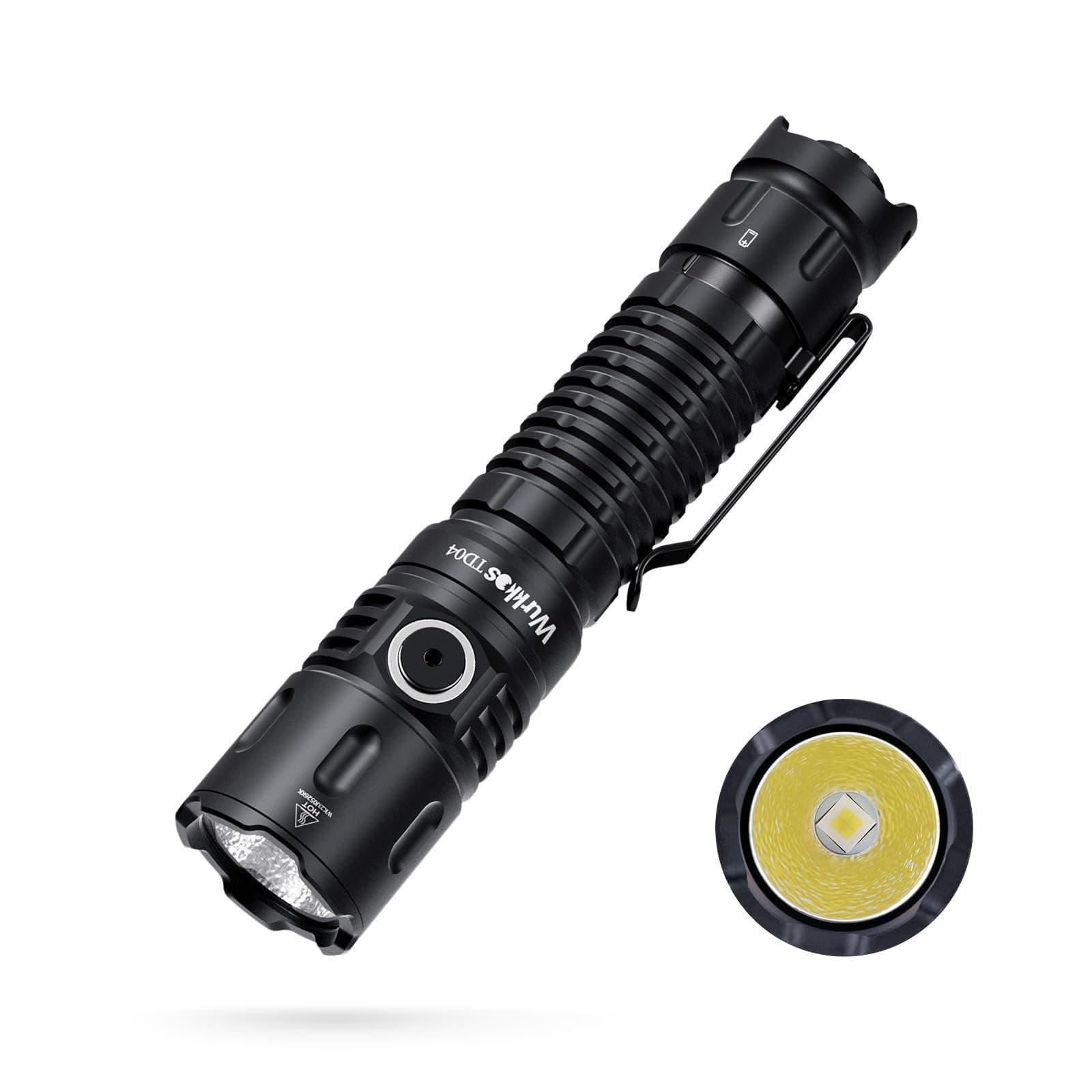 Wurkkos TD04 Tactical Flashlight,3000 Lumens USB-C Rechargeable LED Flashlight,IP68 Waterproof Dual Switch EDC Flashlight Emergency with Easy Operation for Camping Hiking Flashlight