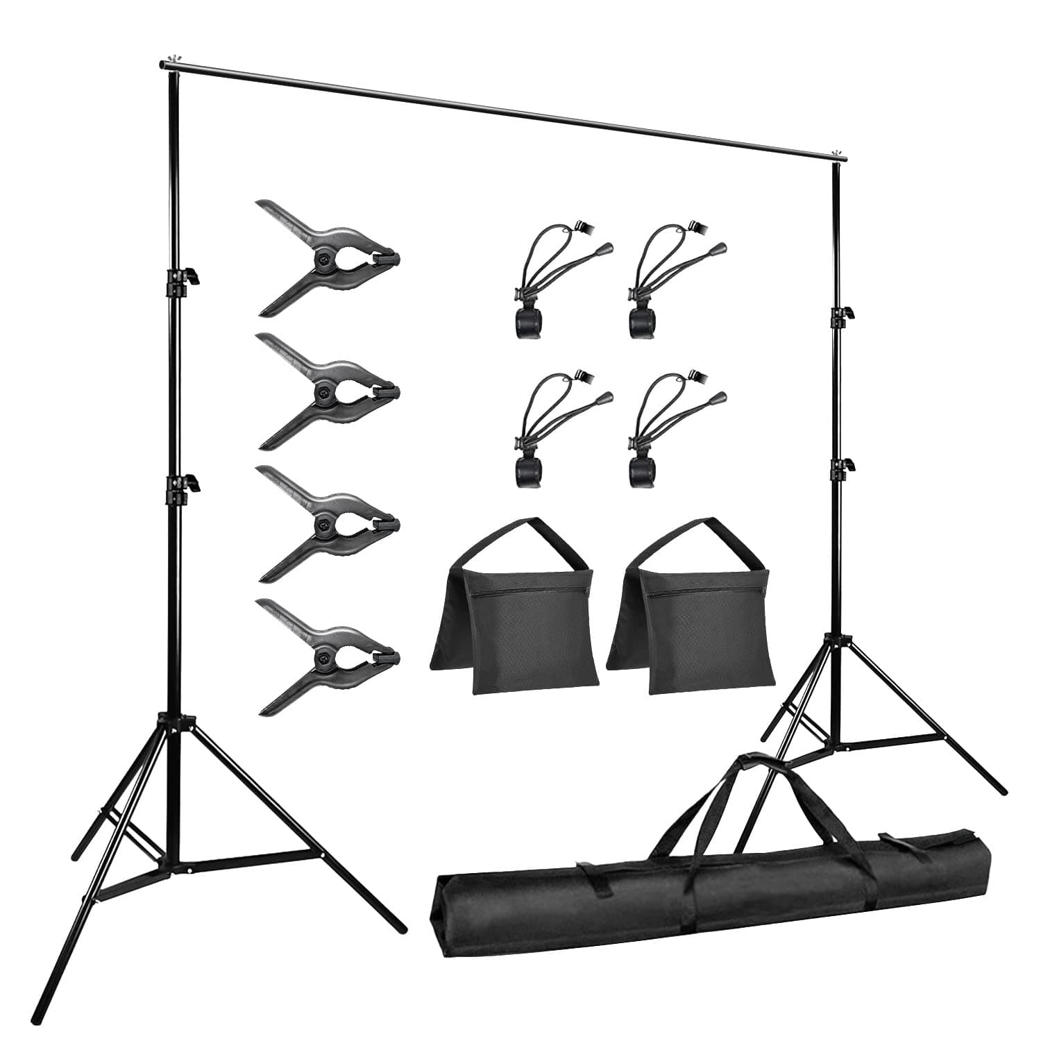Julius Studio [Enhanced Heavy Duty] 10 x 10 ft. (W x H) Adjustable Backdrop Stand Background Support, New Metal Cap Design, Strong No Shaking No Bending, Upgraded Joints, Photography Studio, JSAG660