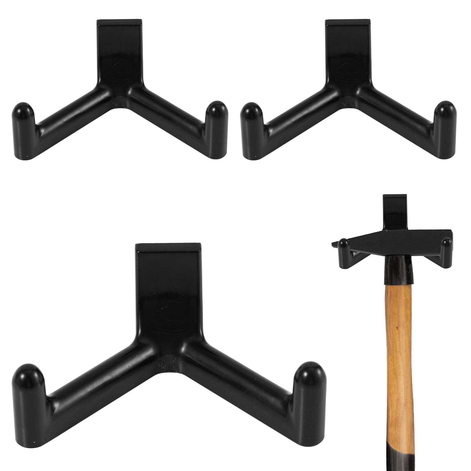 3pcs Tool Hooks for Suncast, Utility Double Head Design Garden Storage Shed Hanger Essential Garage Wall Organization Accessories for Shovels Rakes Compatible with Suncast Shed(Black)