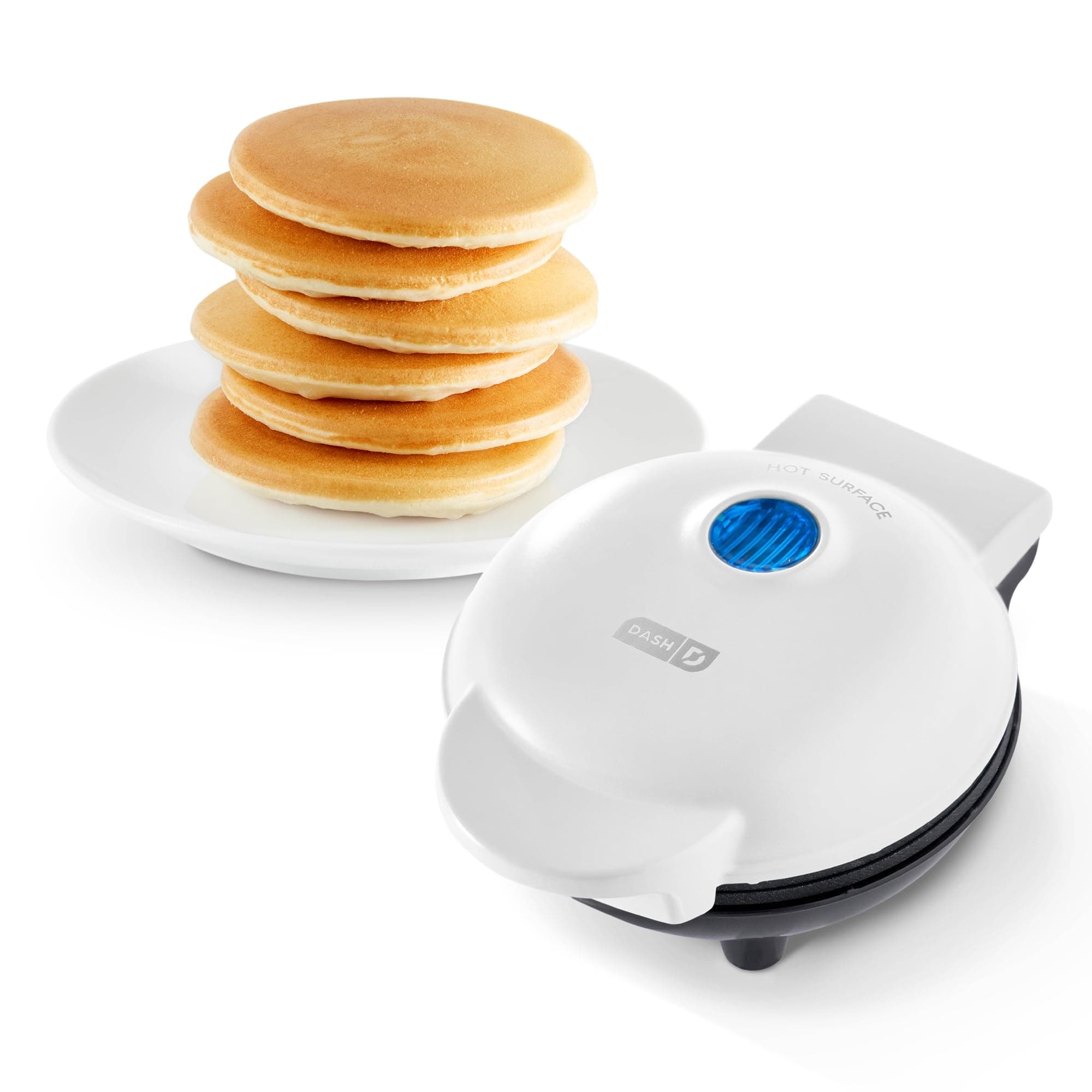 Dash Dash Mini Maker Griddle - Compact Breakfast and Pancake Maker for Small-Space Cooking - Nonstick Plate - Easy Clean - Quick Breakfast Appliance - White