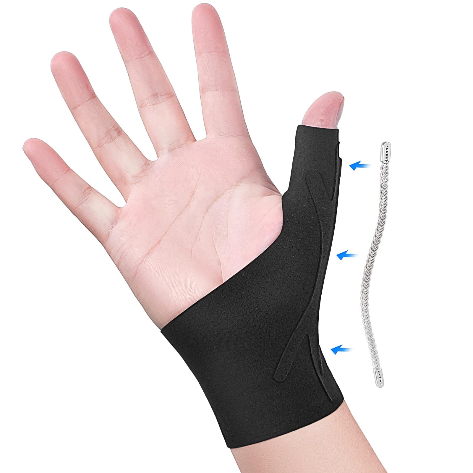 Thumb Wrist Brace Copper Compression Stabilizer Thumb Support Spica Splint for Carpal Tunnel, Arthritis, Tendonitis and TFCC Pain Relief - Women & Men - Fits Left or Right Hand - Breathable, Soft and