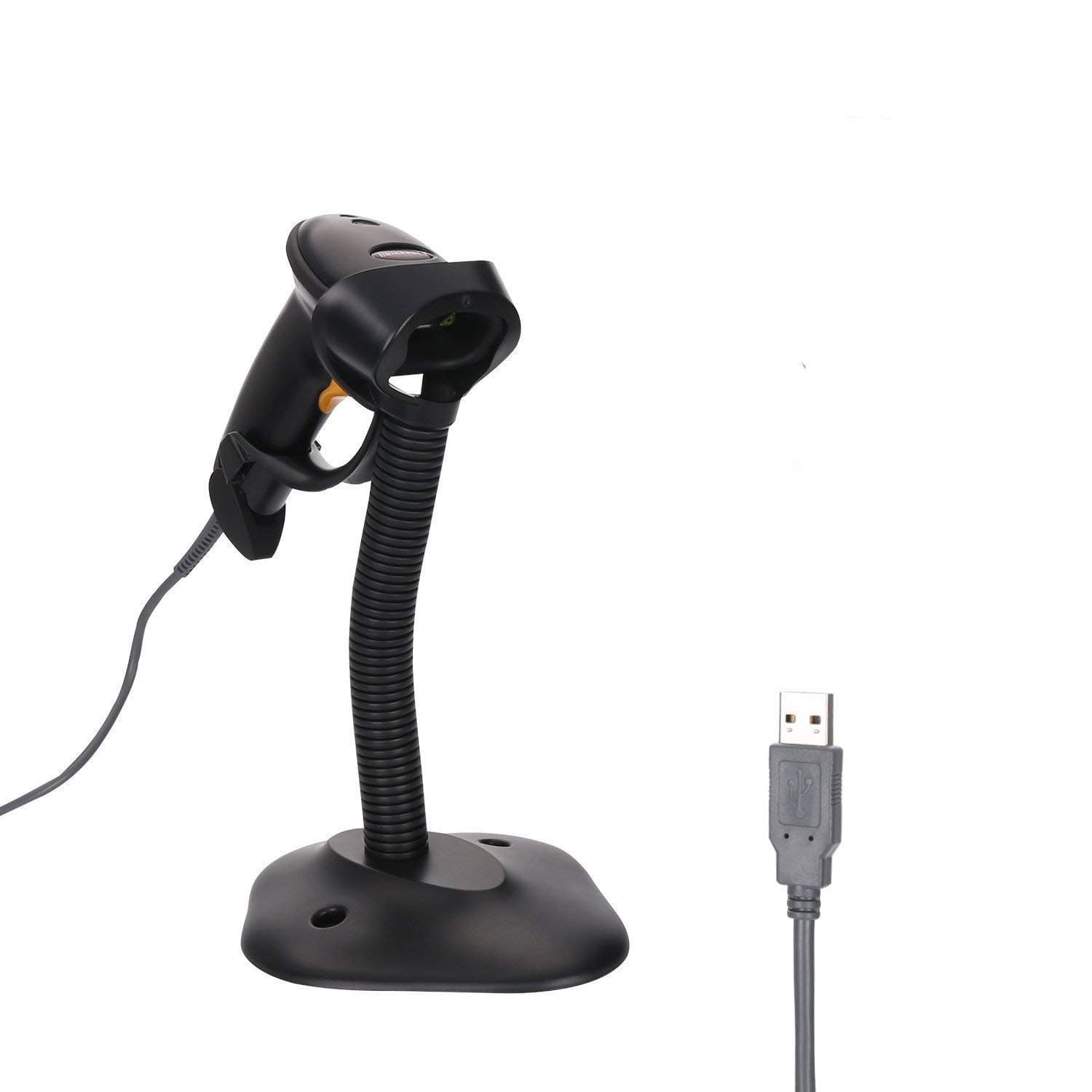 UNIDEEPLY Barcode Scanner, 1D Autosense USB Laser Barcode Scanner, POS USB Barcode Scanner Reader, Automatic Sense Barcode Scanner, with Adjustable Stand Holder, Black Color