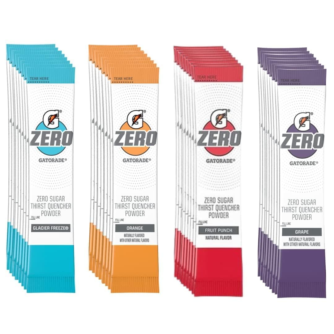 Gatorade G Zero Powder - Individual Packets Variety Pack, Assorted Flavors - (40 Packets)