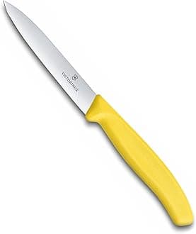 6.7706.L118 Swiss Classic Paring Knife for Cutting and Preparing Fruit and Vegetables Straight Blade in Yellow 3.9 inches