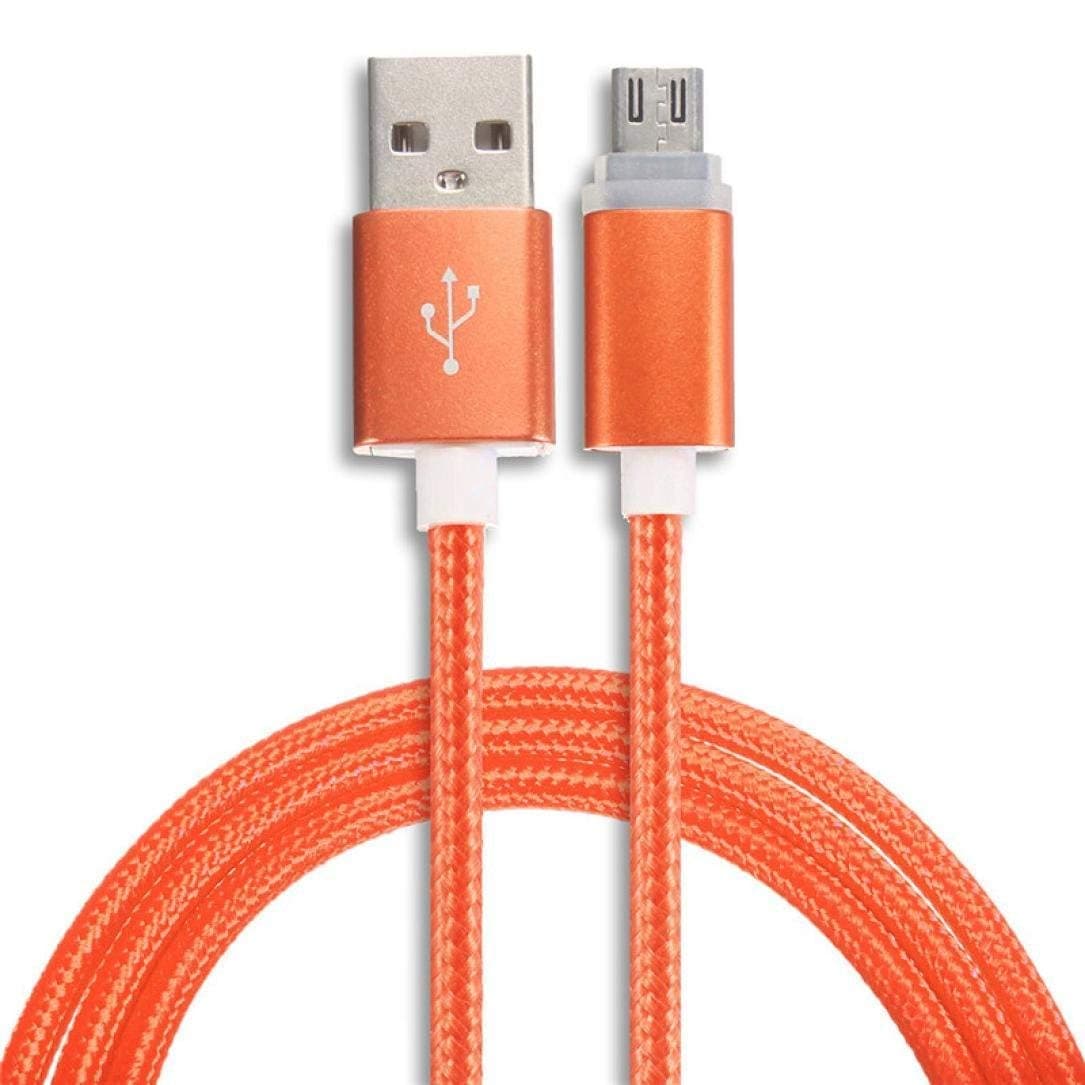 AiBarle 1M LED Light Micro USB Charger Cable Charging Cord For Samsung galaxy s7 Edge (Orange)