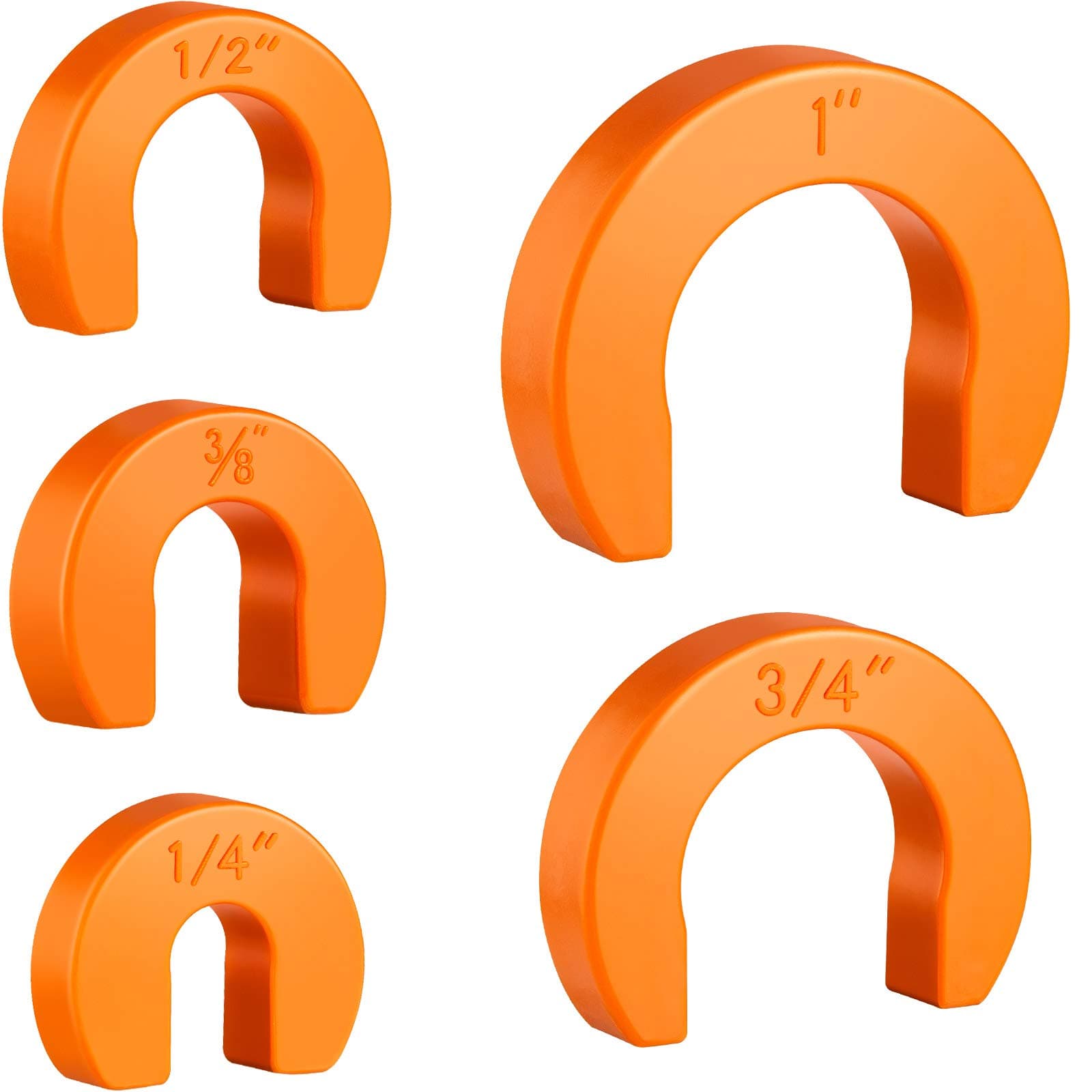 5-piece Disconnect Clip Tool Set - Push-fit Fitting Removal Tools for Easy Disconnection, Includes 5 Sizes 1/4, 3/8, 1/2, 3/4, and 1 Inch(Orange)
