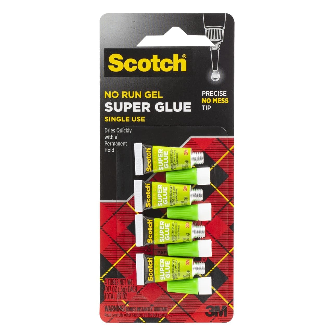 0.5g Single Use Super Glue No - Run Gel (Pack of 4)