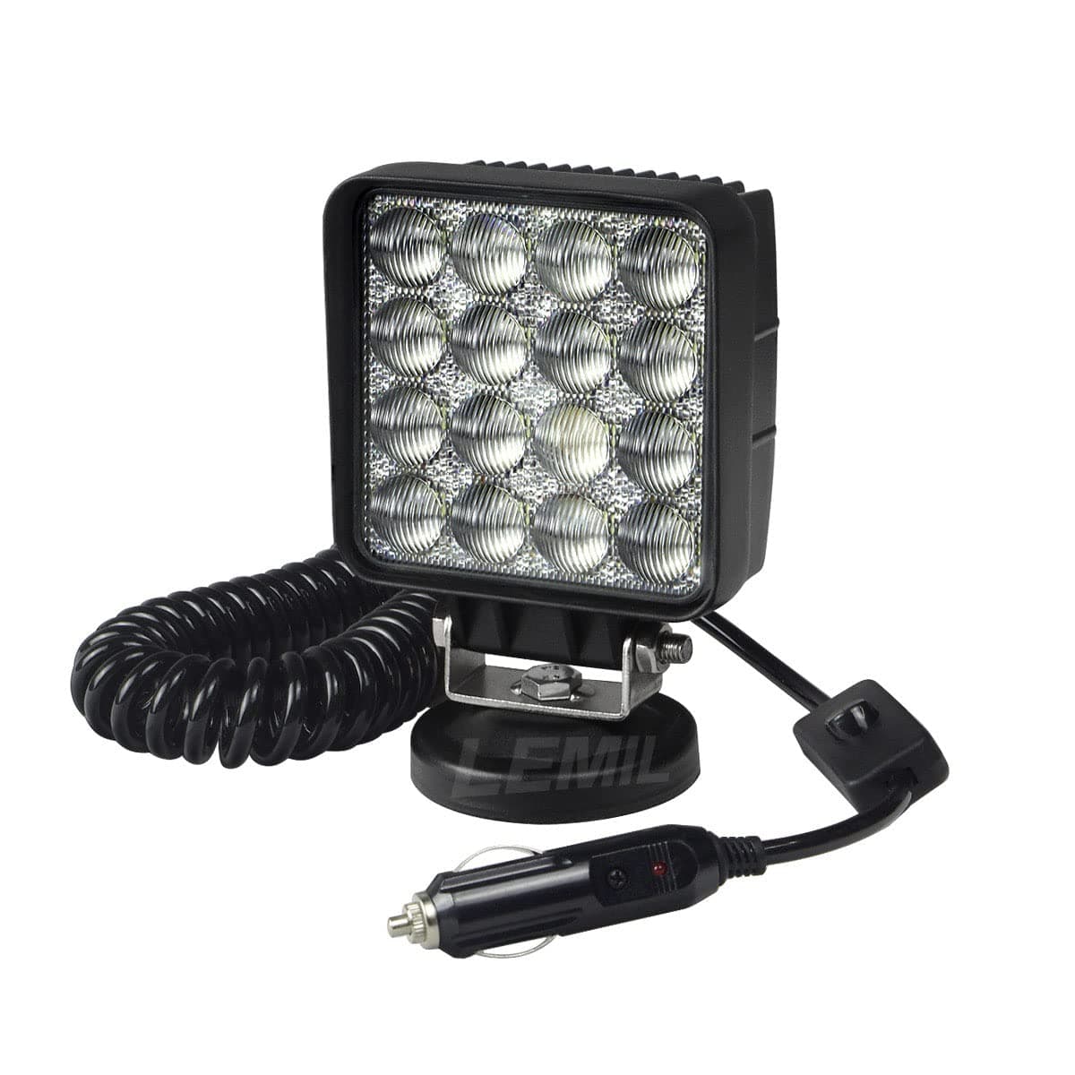 48W 5D Lens LED Work Light 12V Flood Light Off Road Flood Beam Lamp with Magnetic Base Waterproof Emergency Light for SUV Truck Boat Bar Jeep Lamp 12V 24V