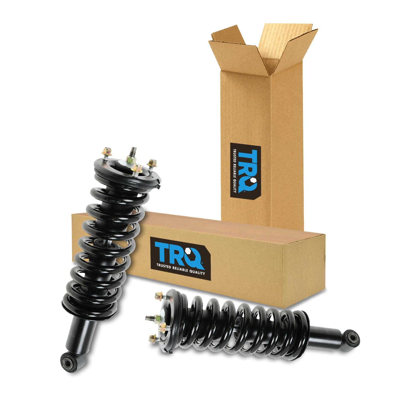 TRQ Front Strut and Spring Assembly Set Compatible with 05–12 Nissan Pathfinder 05–15 Xterra 09–12 Suzuki Equator