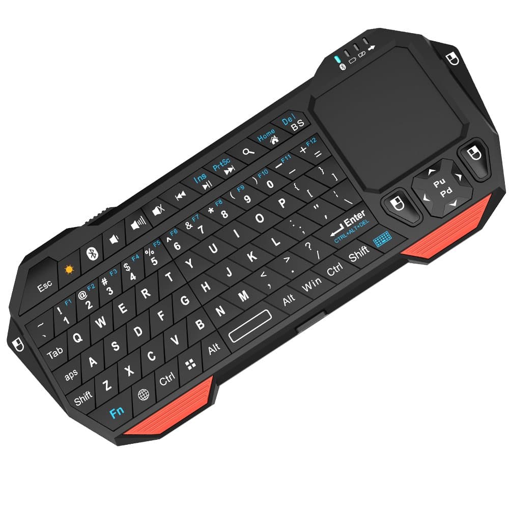 Aerb Mini Wireless Bluetooth Keyboard W Mouse Function for Android Smart TV Google HTPC (IBK-18 Black)