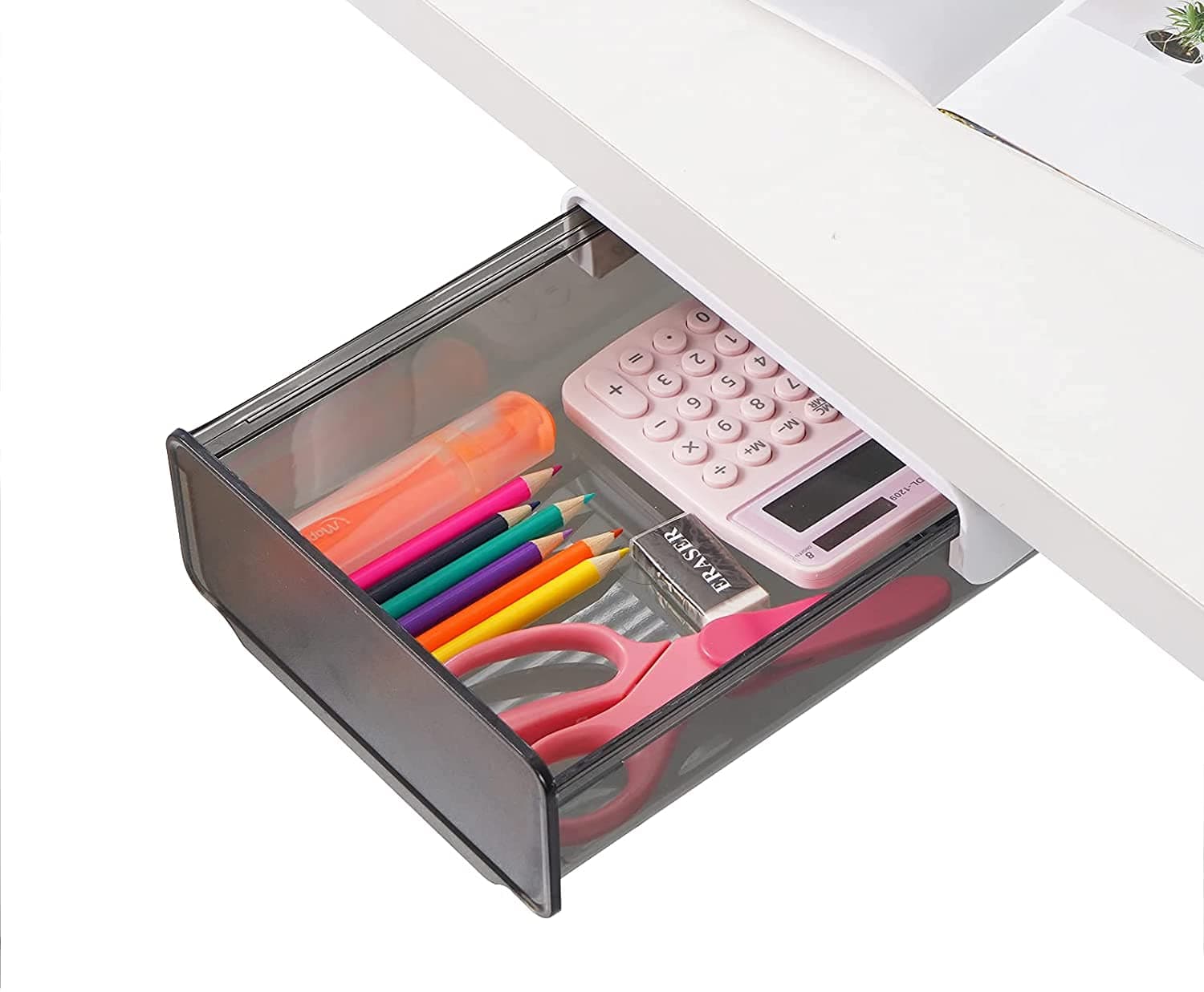 Dicstorets 1PCS ABS+PS perforation-free / storage box under the desk / hidden drawer