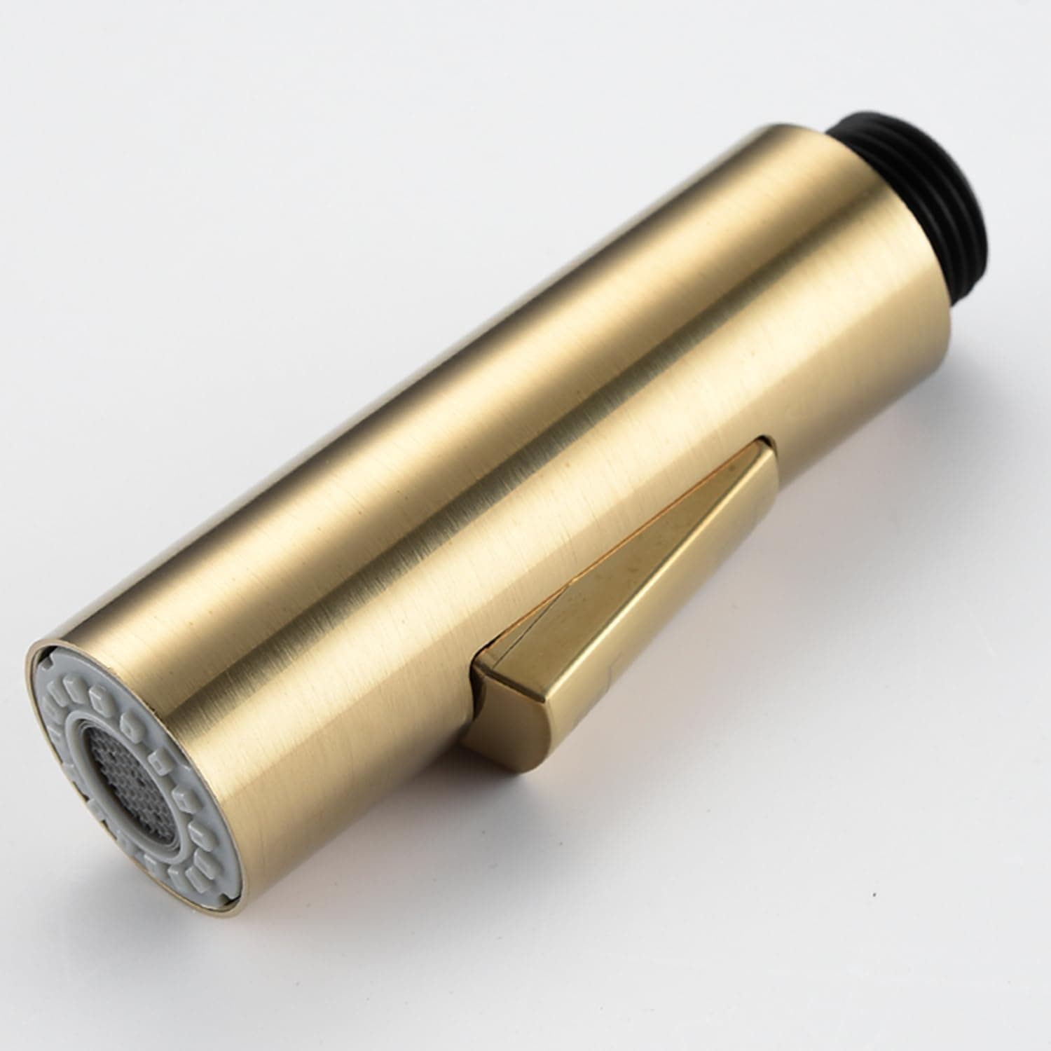 Pull Down Sprayer Head for Kitchen Faucet, Column Shape 2-Function Kitchen Faucet Replacement Head, 1.8 GPM G1/2(NOT NPT1/2) 0.8 inch Connector(MALE), General US/CA Standard, Brushed Gold