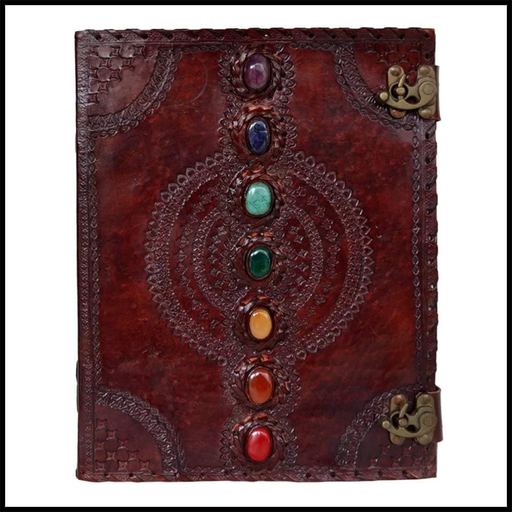 NZM Leather Journal Book Seven Chakra Medieval Stone