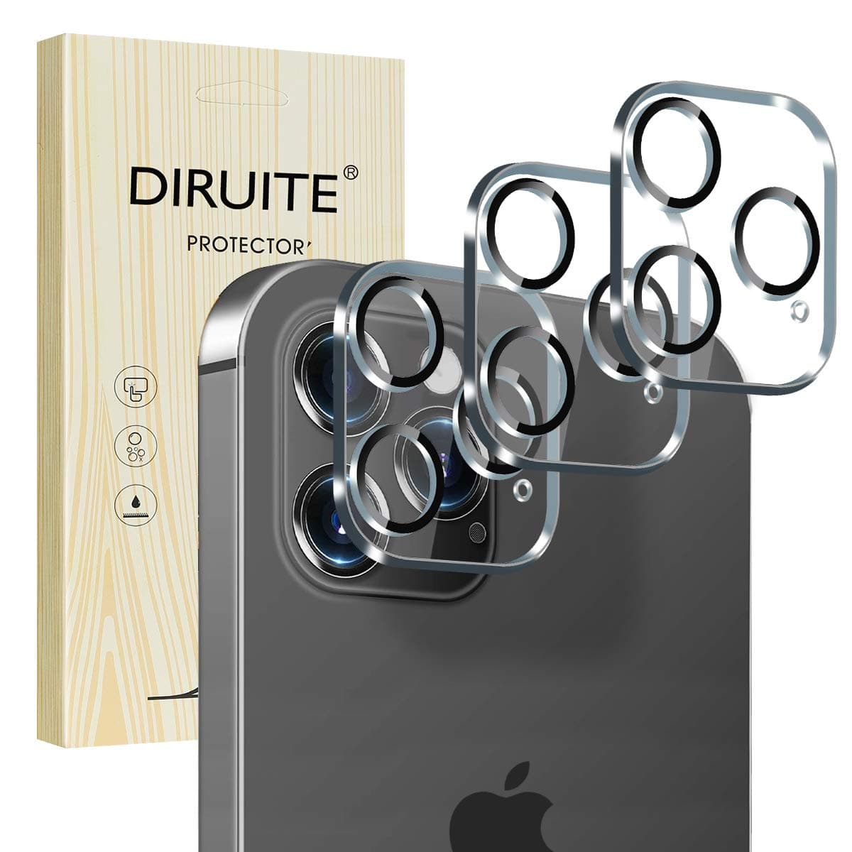 Diruite3-Pack for Apple iphone 12 Pro Camera Lens Protector, HD Tempered Glass Ultra-Thin Flexible Glass for iphone 12 Pro